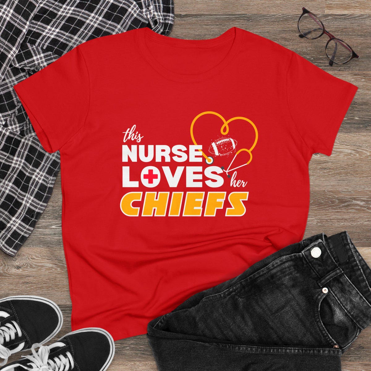 Chiefs Nurse T-shirt, Kansas City Tee, Nurse Appreciation Gift for Chiefs Fan
