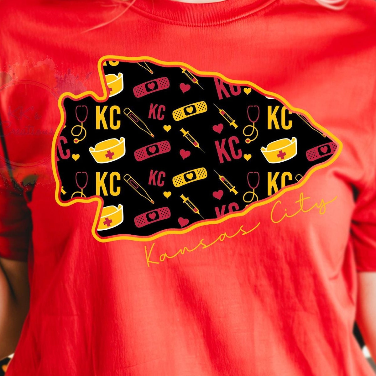 KC Nurse Kansas City Chiefs Football Fan Tshirt, Nurses Football Gear