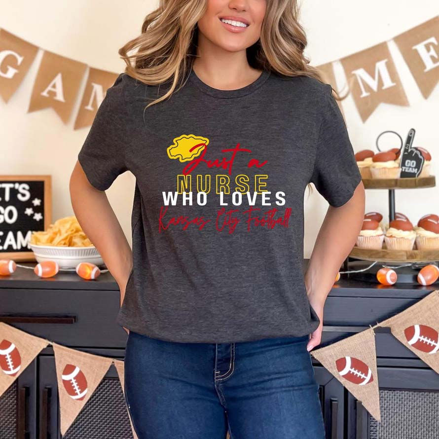 Nurse Who Loves Kansas City Chiefs T-shirt, Women’s Nurse Football Apparel