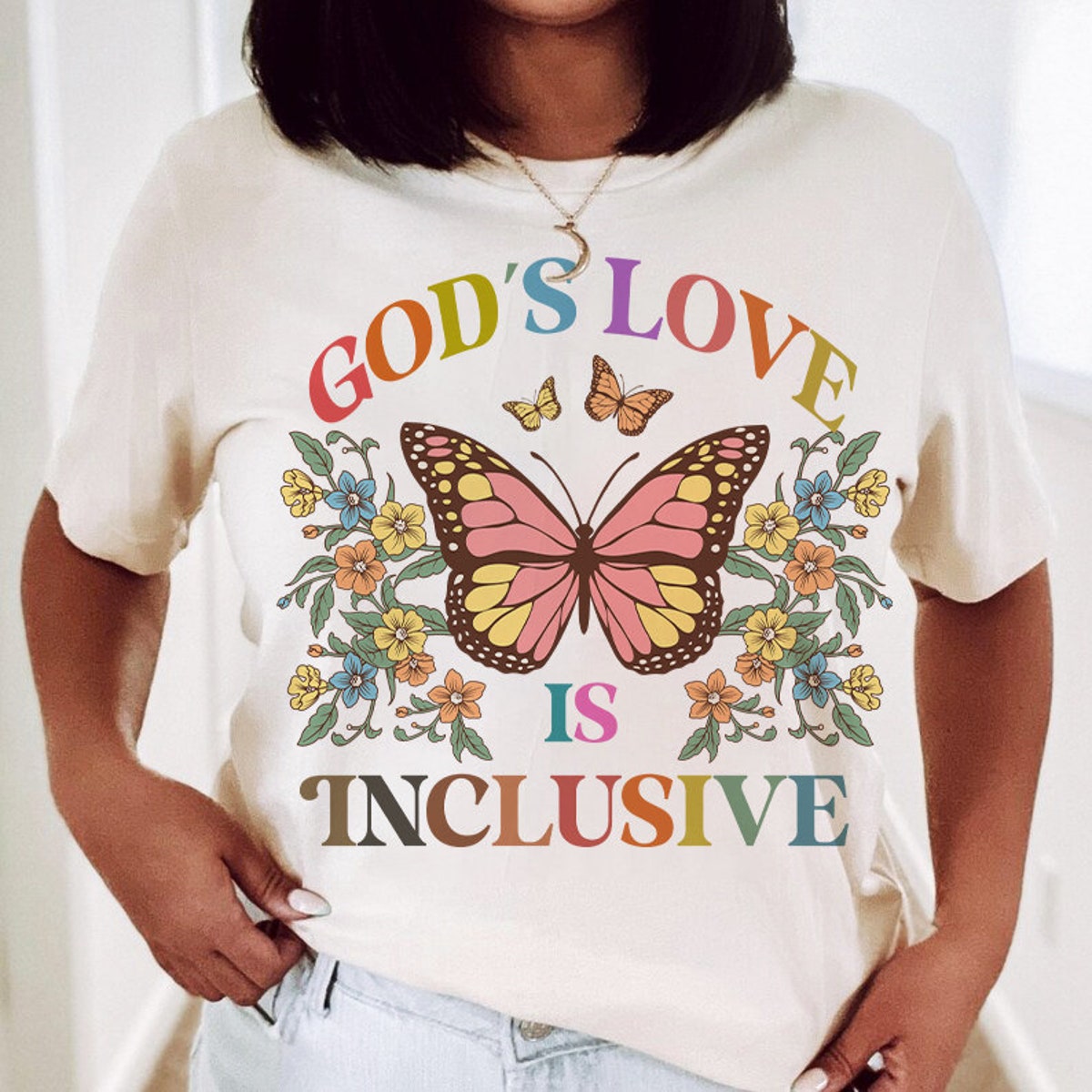 LGBT Quotes Shirt, God’s Love is Inclusive, Transgender T-shirt, Women Gay Pride