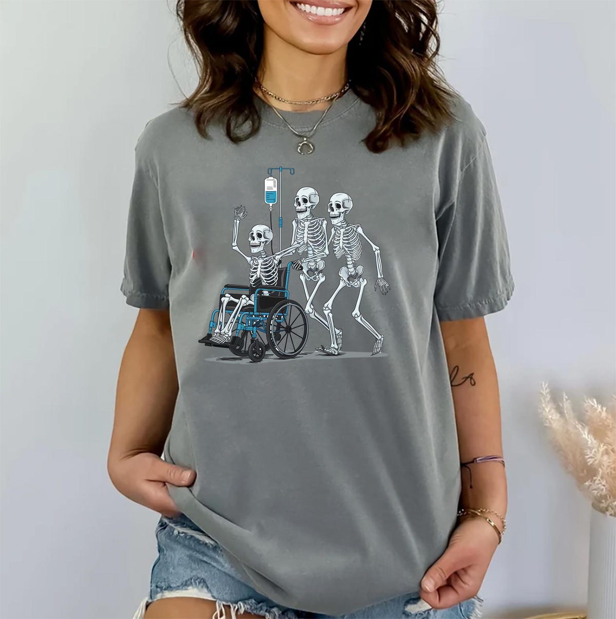 Funny Nurse Skeleton Halloween T-Shirt, Healthcare, Hospital, Medical Apparel