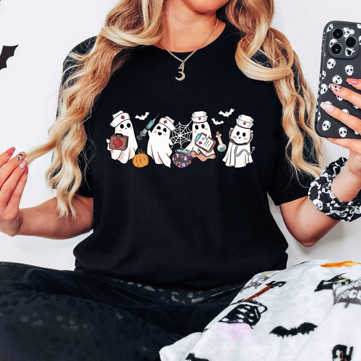 Ghost Nurse Halloween T-Shirt, School Nurse Boo Boo Crew Tee, Clinic, Nurse Gift