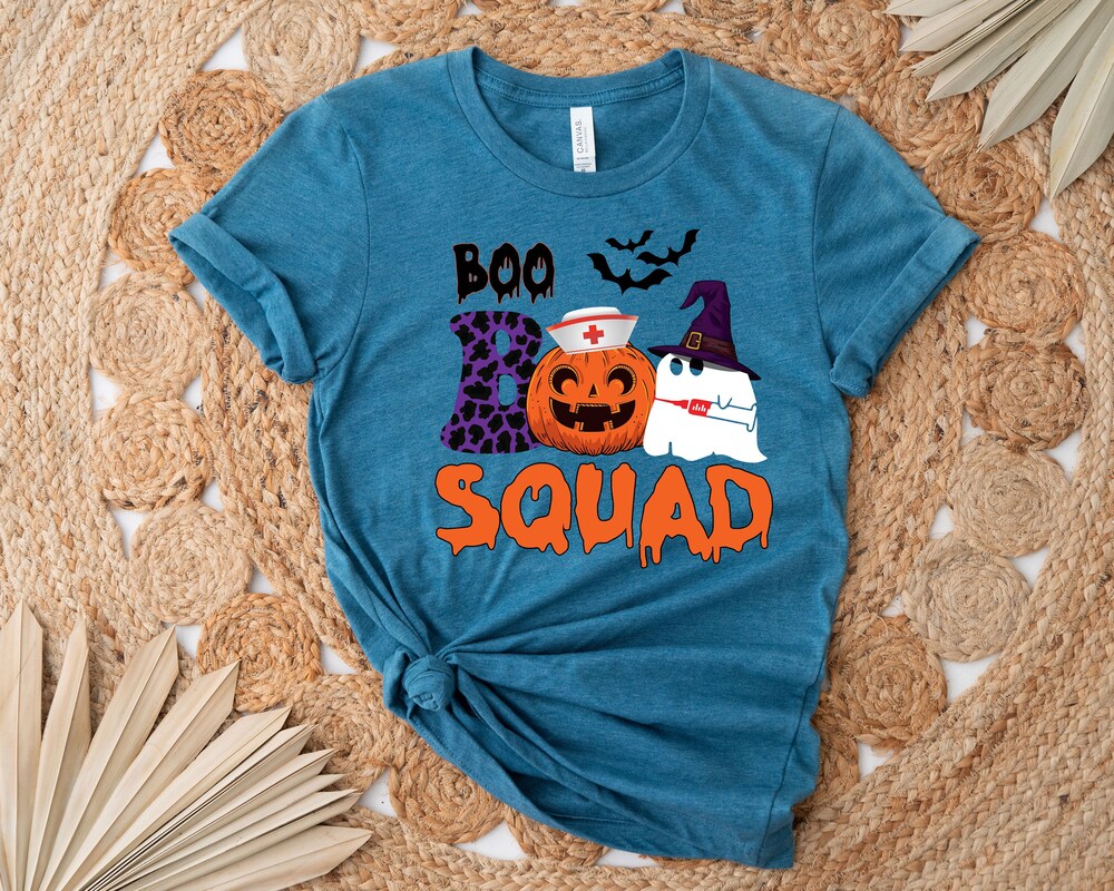 Nurse Halloween Gift, Boo Squad Pumpkin Shirt, Funny Halloween Apparel