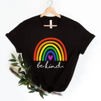Be Kind Rainbow Shirt, LGBTQ+ Pride Tee, Inspirational Kindness, Equality Gift
