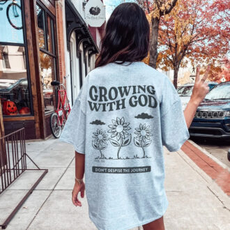 Bible Verse Christian T-Shirt, Growing with God Tee, Jesus, Faith, Worship Graphic Tee Bible Verse Christian T-Shirt, Growing with God Tee, Jesus, Faith, Worship Graphic Tee