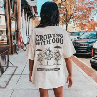 Bible Verse Christian T-Shirt, Growing with God Tee, Jesus, Faith, Worship Graphic Tee Bible Verse Christian T-Shirt, Growing with God Tee, Jesus, Faith, Worship Graphic Tee