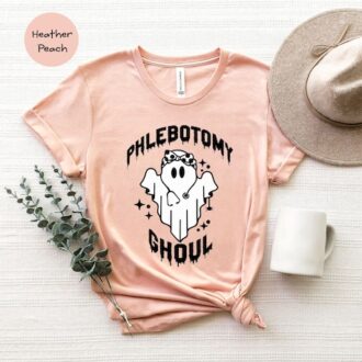 Halloween Phlebotomist T-Shirt, Funny Phlebotomy Gifts for Nurses & Students
