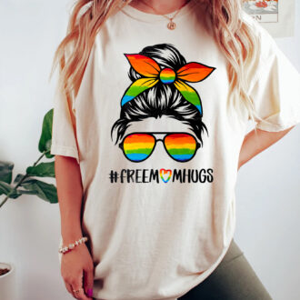 LGBT Mom Pride Shirt, Free Mom Hugs, Proud Rainbow Mama Tee, Gay Lesbian Mom Apparel LGBT Mom Pride Shirt, Free Mom Hugs, Proud Rainbow Mama Tee, Gay Lesbian Mom Apparel