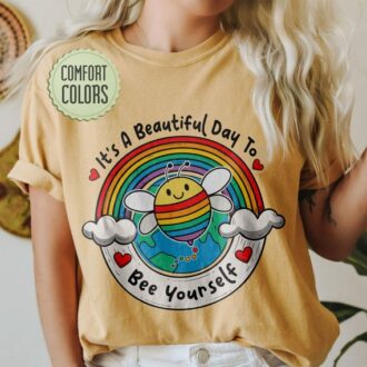 LGBTQ Pride Comfort Colors Shirt, Bee Yourself Tee, Bisexual, Rainbow, Gay, Lesbian T-Shirt LGBTQ Pride Comfort Colors Shirt, Bee Yourself Tee, Bisexual, Rainbow, Gay, Lesbian T-Shirt
