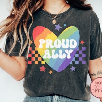 Queer Ally Pride Shirt, Rainbow LGBTQ+ Tee, Supportive Gift Queer Ally Pride Shirt, Rainbow LGBTQ+ Tee, Supportive Gift