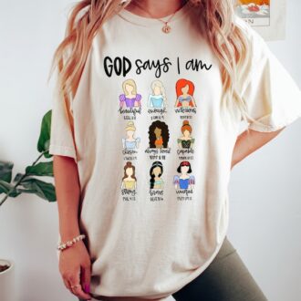 God Says I’m Beautiful Enough Christian T-Shirt, Motivational Bible Verse, Princess Gift God Says I’m Beautiful Enough Christian T-Shirt, Motivational Bible Verse, Princess Gift