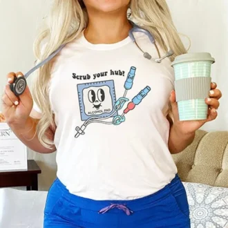 Scrub the Hub Funny Nurse Shirt, PICC Nurse RN Gift, Unique Nurse Apparel